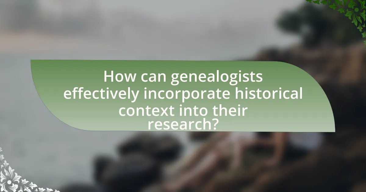 How can genealogists effectively incorporate historical context into their research?